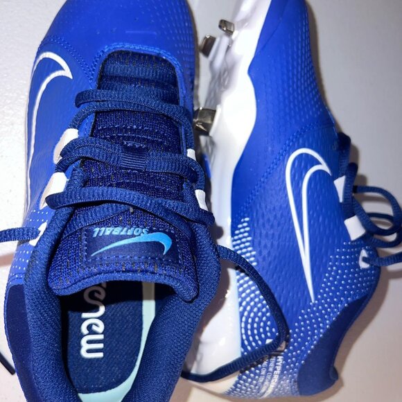 Nike Hyperdiamond 4 Pro Metal Softball Cleats ROYAL | WHITE SZ 6.5 - Picture 6 of 7